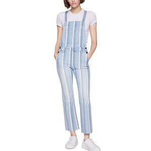 BCBGeneration Jean Bib Overalls Striped Ankle Crop Raw Hem Size 26 New With Tags